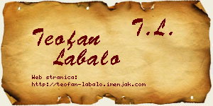 Teofan Labalo vizit kartica